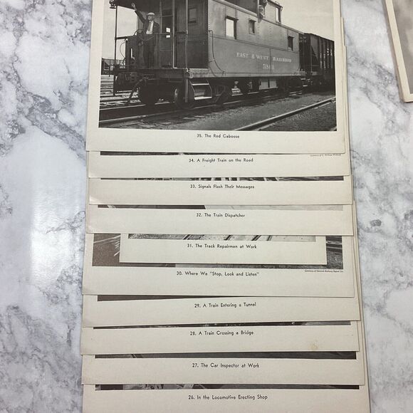 Vintage 1940s Railroad Train Educational Photo Print Set 1-56 - Picture 9 of 11